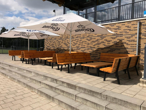 MaximaVida set industriële bankpoten New York zwart gecoat - inclusief grondverankering - vtwonen shop