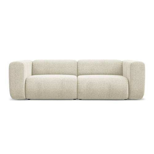 LaMiaSofa 3-zits bank Bari - chenille stof - beige - 228x89x70