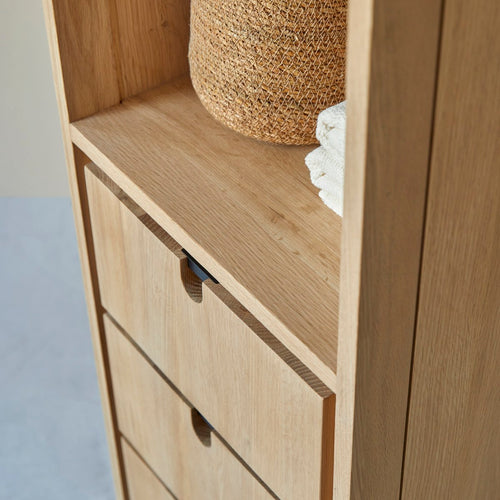 Tikamoon Massief eikenhouten kolomkast - Naturel