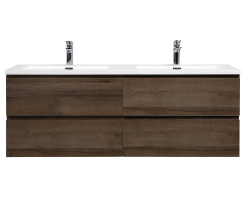 Badplaats Badkamermeubel Set Angela 140 cm – Bruin Eiken – Badmeubel met Wastafel