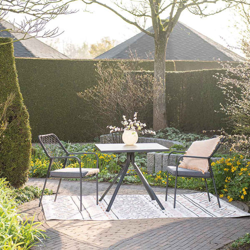 Dido dining fauteuil - carbon black - rope zwart  - mystic grey