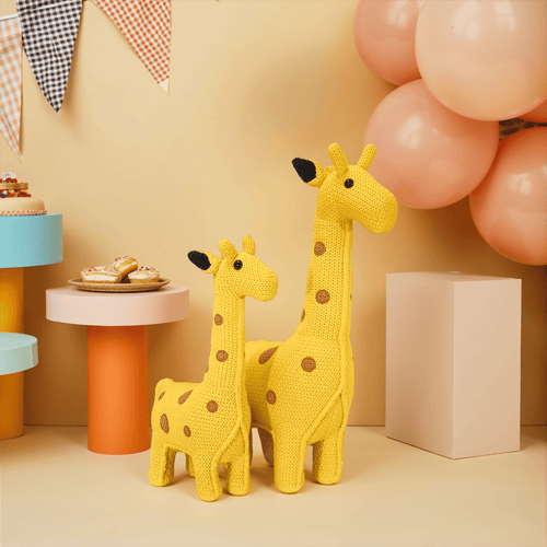 Pintado & Lacado knuffeldier Giraffe - geel - 55 cm