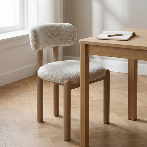 DÉJA Living Eetkamerstoel Thijn - Beige Stof - 56x52x79cm - Set van 2