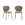 Calicosy - MAORI Set van 2 Eetkamerstoelen - Groen - 48,5x50x48 cm