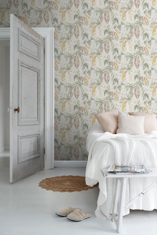 Sanders & Sanders behang bladeren vergrijsd groen - 53 cm x 10 m - 640217 - vtwonen shop