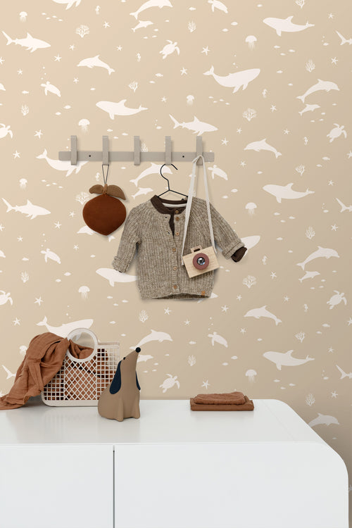 ESTAhome behang onderwaterwereld beige - 50 x 900 cm - 131471 - vtwonen shop