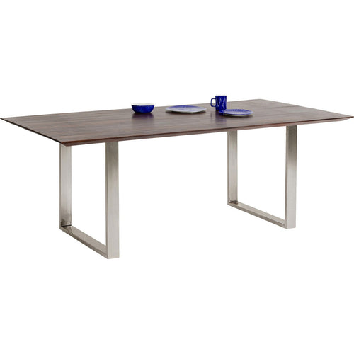 Kare Design Eettafel Symphony 180x90cm walnoot chroom