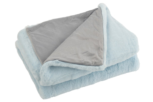 J-Line plaid Cutie - fleece deken – polyester – lichtblauw - 180 x 130 cm