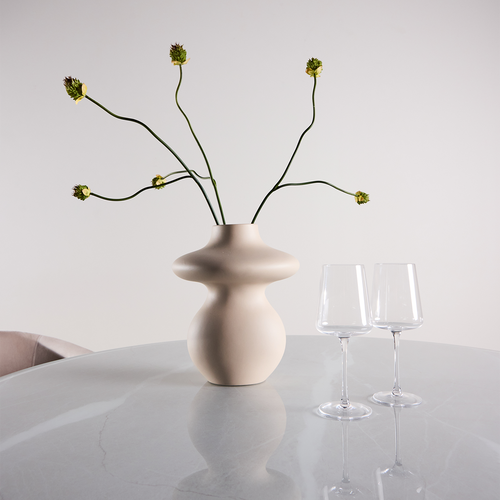 Nest living Maurits Eettafel Met Glazen Tafelblad Bruin - Ø120 cm - vtwonen shop