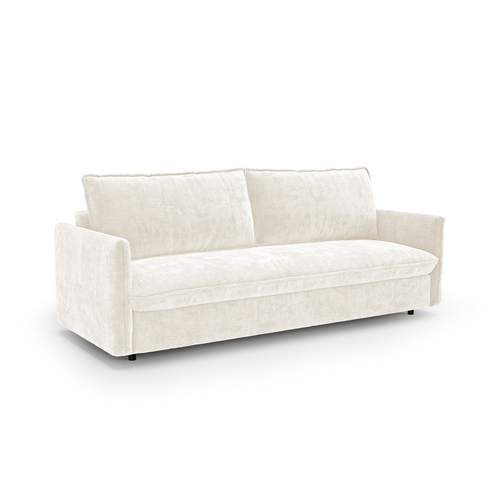 Premium Interiors - Snel uitklapbare slaapbank AVA - gewaafd fluweel crème 198cm