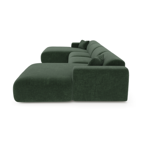 Sia Home - Symmetrische bank MYRA - Fluweel met structuur - Olijfgroen - 356cm - vtwonen shop