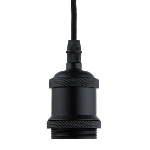 Lighto | Pendel Mat Zwart | Inclusief Lichtbron Goud | Vintage | 1.5m Snoer | Met Plafondkap - vtwonen shop