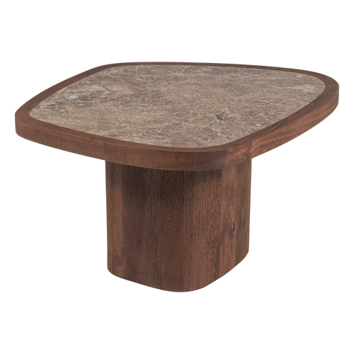 WOOOD salontafel Granu - Marmer/Mangohout - Bruin - 39x70x60