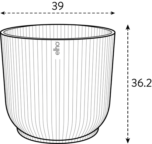 elho vibes fold rond 40 zacht lila | Bloempot | Modern decoratief ribpatroon