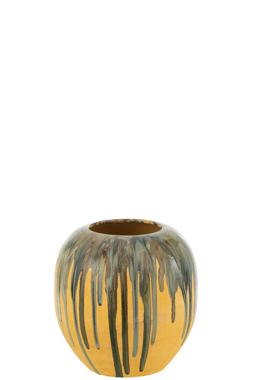 J-Line bloempot Verf Strepen - keramiek - mix - small - Ø 30 cm - vtwonen shop