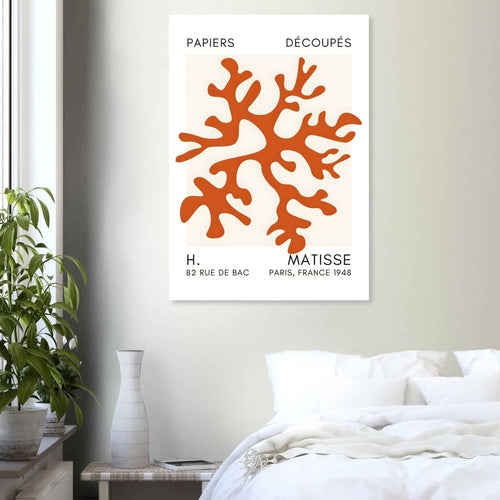 Artfulprints  Matisse – Dreamy coral flower orange   poster A4 21x29.7 cm - vtwonen shop