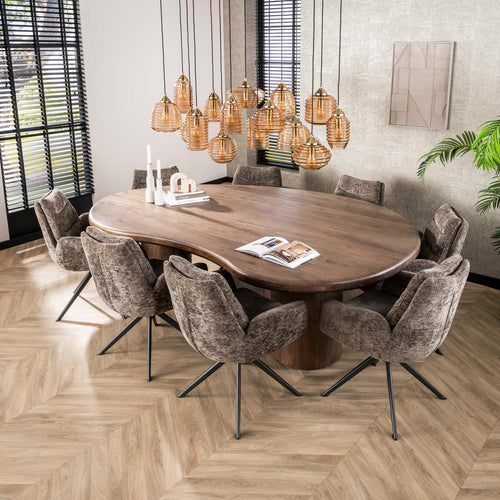 Giga Meubel Eetkamerstoel Lounge - Taupe - Draaibaar - Set van 2 - vtwonen shop