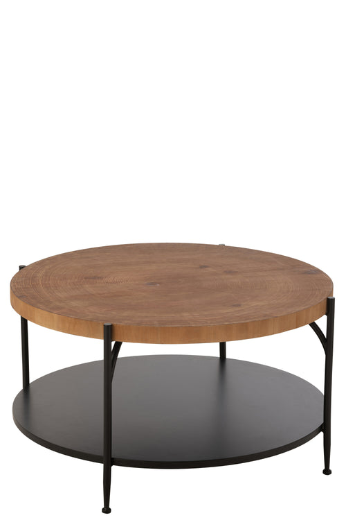 J-Line salontafel Voni - mdf/ijzer - zwart/naturel
