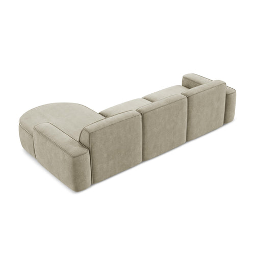 LaMiaSofa hoekbank rechts Melissa - chenille stof - beige - 284x166x70