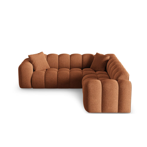 Cosmopolitan Design - Symmetrische hoekbank Treno 3-zits, chenille baksteen - 240x240x70cm