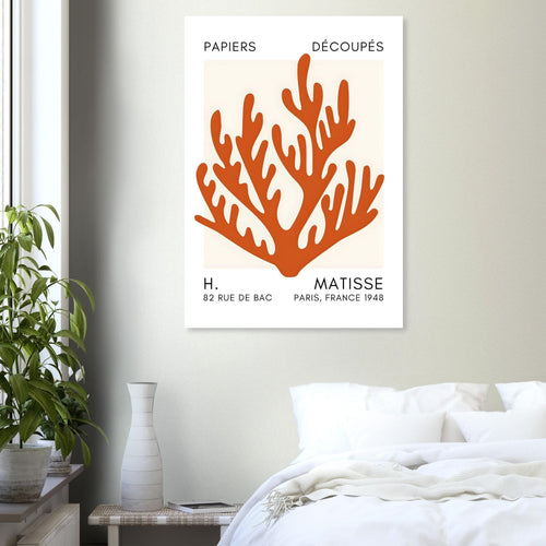 Artfulprints  Matisse – Coral harmony orange   poster A4 21x29.7 cm - vtwonen shop