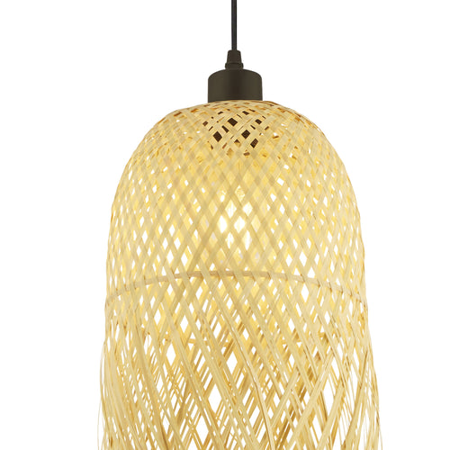 Searchlight hanglamp Bali - 1 lichts - 20  x 180   cm - zwart bruin