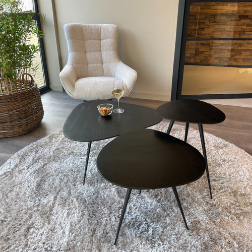 Brix salontafel Loua zwart - 70cm - mangohout