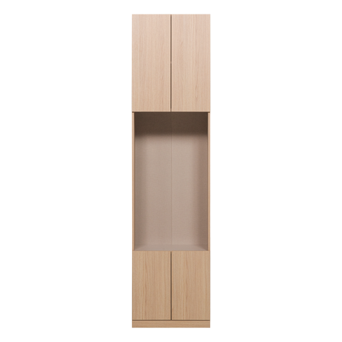 WOOOD smalle half open opbergkast Build - Eiken Fineer - Naturel - 215x54x41