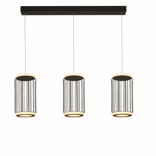Circolo Plafondhanger met led-balk met 3 lampen, zwart metaal