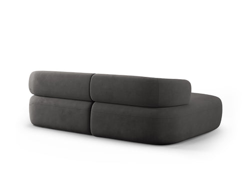 Micadoni linker hoekbank Jenny 5-zits, flueel donkergrijs - 145x200x73cm