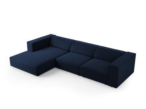 Cosmopolitan Design linker hoekbank Arendal 4-zits, flueel, koningsblauw - 166x284x70cm