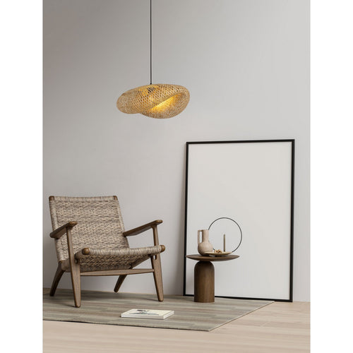 Nova Luce ADALINE 62 cm koepelvormige hanglamp voor plafond, natuurlijke E27 fitting, 1x12W