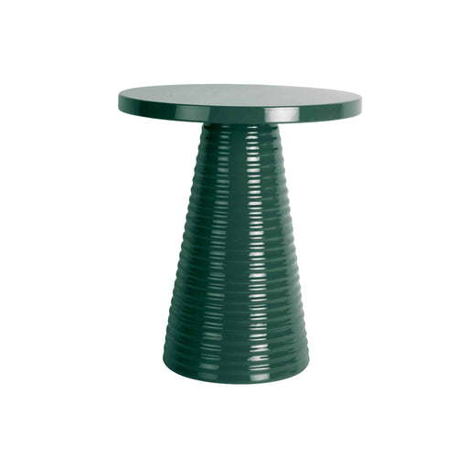 Leitmotiv bijzettafel Catania Ribbed - groen - Ø40cm