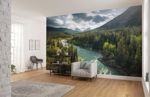 Sanders & Sanders fotobehang landscape groen en blauw - 450 x 280 cm - 612677