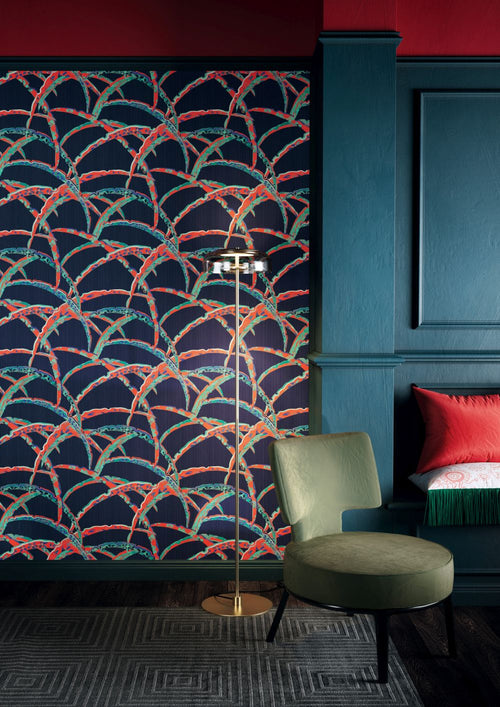 Masureel behang bladeren blauw - 53 cm x 10.05 m - 630662 - vtwonen shop