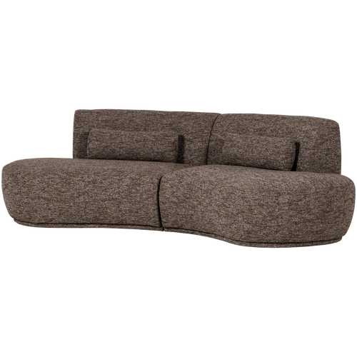 WOOOD half ronde bank 4-zits Batavier - Polyester - Bruin Melange - 74x254x122