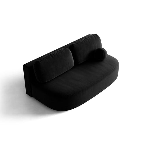 Cosmopolitan Design - Slaapbank met opbergdoos Sophia 3-zits, flueel zwart - 110x202x89cm