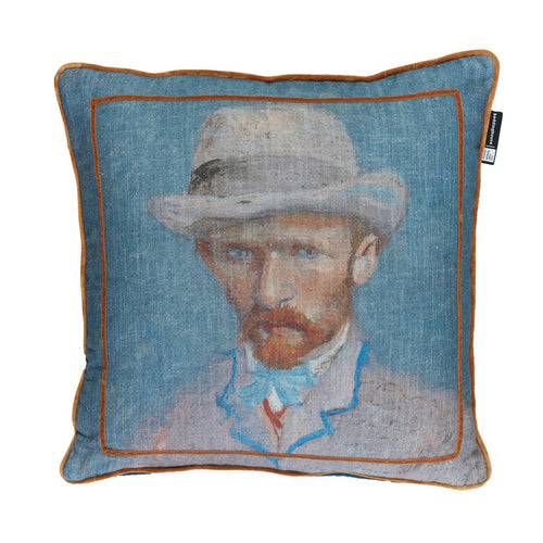 Beddinghouse x Van Gogh Museum decoratiekussen Self Portrait Vincent - 50x50 cm - blauw - vtwonen shop