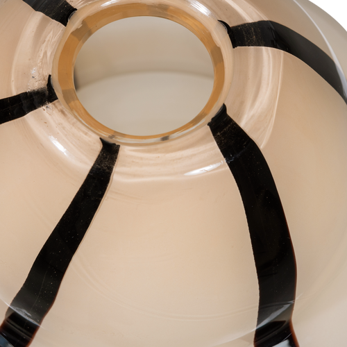 WOOOD vaas met streep Kency - Glas - Naturel/Zwart - vtwonen shop