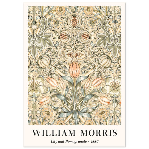 Artfulprints  William Morris - Lily and pomegranate 1886   poster A4 21x29.7 cm - vtwonen shop