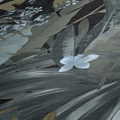 Livingwalls behang jungle-motief turquoise, zwart, blauw en groen - 53 cm x 10.05 m - AS-385222 - vtwonen shop