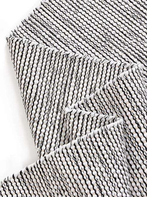 benuta katoenen vloerkleed Ron - beige/zwart - 240x340 cm