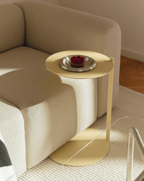 noo.ma Ande Side Table - vierkante stalen bijzettafel 42x42x59 cm, Cocoa Brown