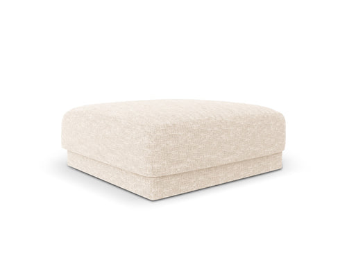 Micadoni Poef Miley structurele stof ivoor - 90x90x40cm