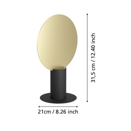 EGLO tafellamp Sarona - gu10 - 31,5 cm - zwart/goud - staal