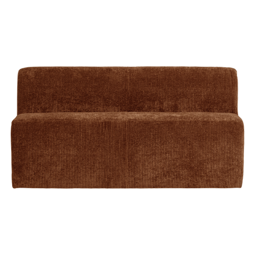 WOOOD eetbank 164 cm rugleuning Mojo Base - Rib - Roestbruin - 83x164x76