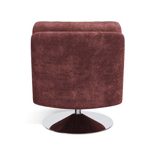Sia Home - Fauteuil TIMELESS - Fluweel met structuur - Bordeaux - 60.5 CENTIMETERScm