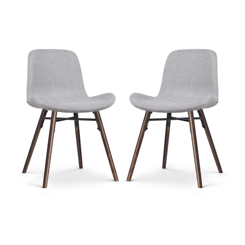 Nolon Nena-Fé Eetkamerstoelen Set van 2 - Lichtgrijs - Walnoot - vtwonen shop
