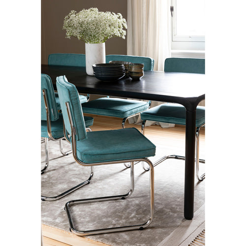 Zuiver Ridge Rib Eetkamerstoelen  Blauw - Set van 2 - vtwonen shop