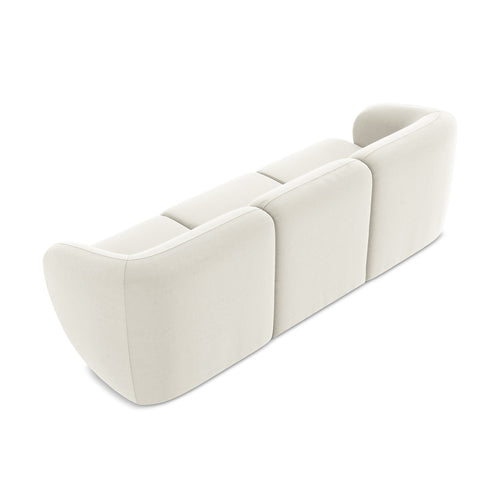 LaMiaSofa 3-zits bank Cervo - velours - lichtbeige - 244x94x75